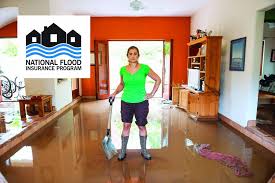 Lady in flooded room