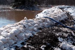 Sandbags to prevent flooding